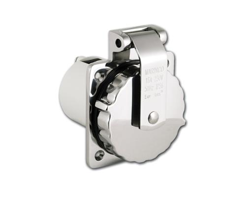 Marinco 16A easy lock inlaat roestvrij staal met behuizing
