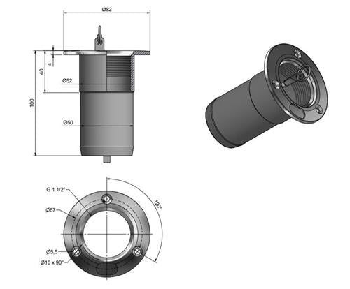 Basis dekvuldop 2″ 50mm CE gekeurd