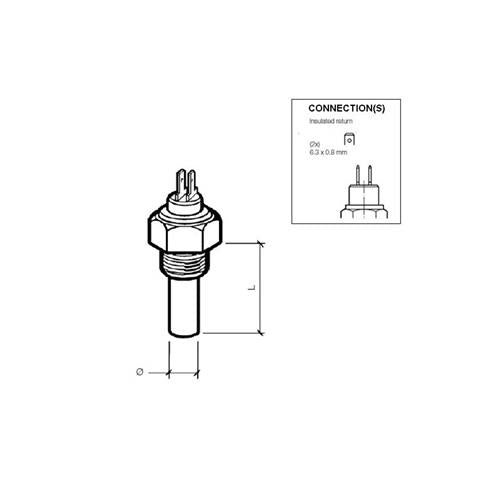 VDO koelwater temperatuurgever +40°C tot +140°C 1/2-14NPTF massavrij