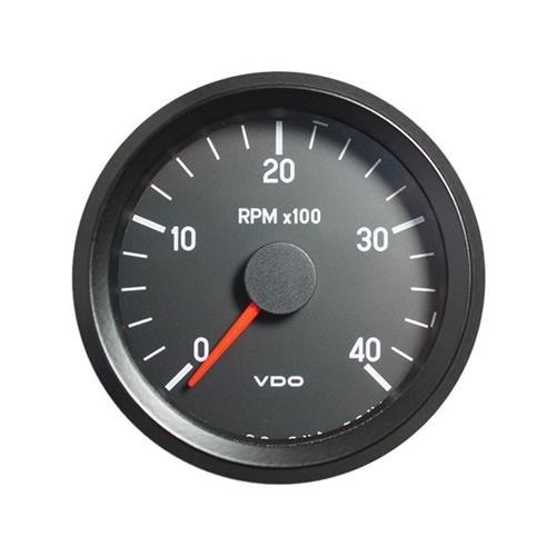 VDO Cockpit International toerenteller 4000rpm 12V 80mm zwart