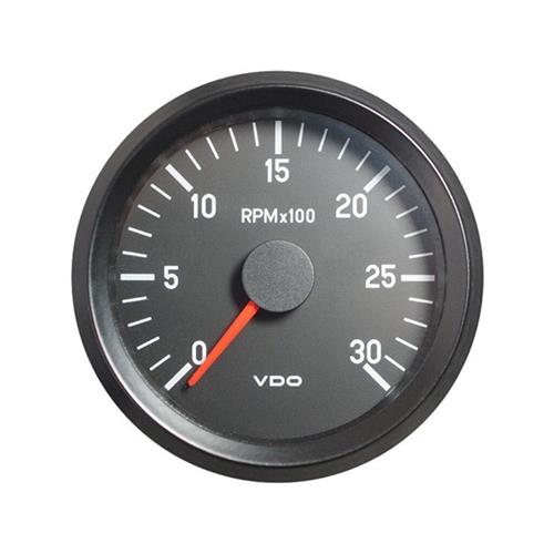 VDO Cockpit International toerenteller 3000rpm 24V 80mm zwart