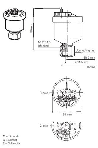 VDO generatorgever M18x1,5 male 4-polig OEM special massavrij
