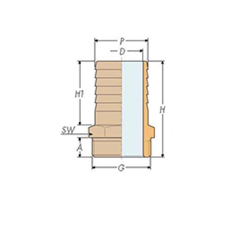 Guidi slangtule brons 1″x30mm