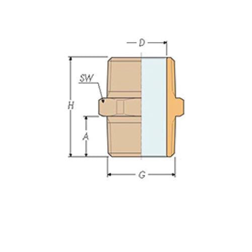 Guidi dubbele nippel brons 2 1/2″
