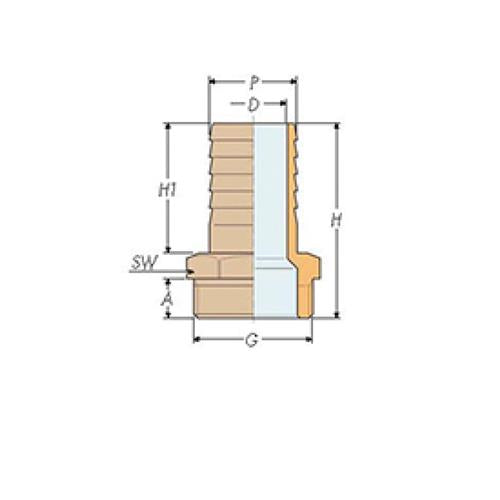 Guidi slangtule rvs316 1″x30mm