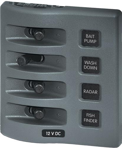 Blue Sea Systems paneel WD alleen schakelaar 4 posities grijs (vervangt 4305B-BSS)
