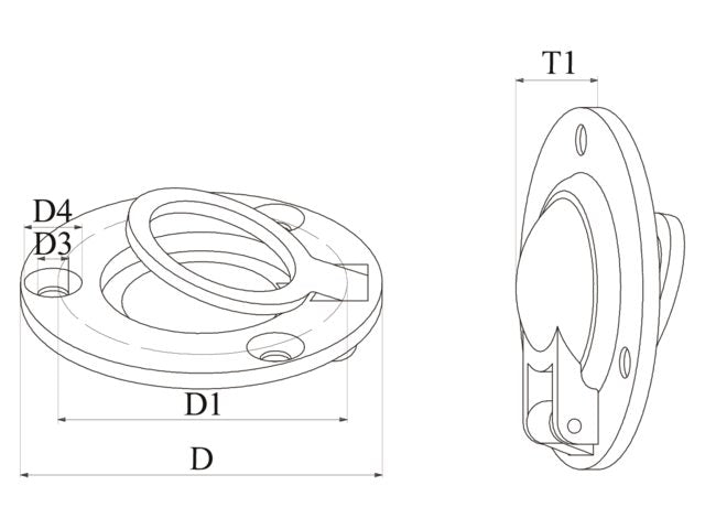 Talamex Luikring rvs flush Ø 50 mm