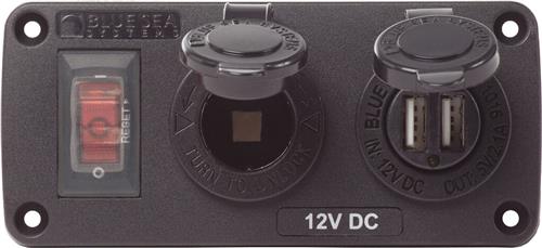 Blue Sea Systems paneel acc H2O USB & stopcontact