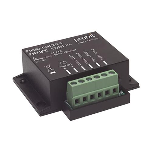 Prebit PHK200 fasekoppeling voor RGB strips 12/24V (2-kanalen)