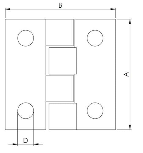 Hollex scharnier 50,8x50,8mm