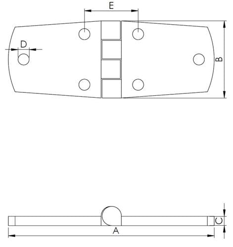 Hollex deurscharnier 101,68x38,1mm