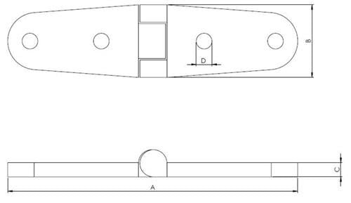 Hollex scharnier 101,6x25,4mm
