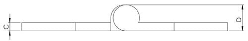 Hollex scharnier blind 74x 38,5mm