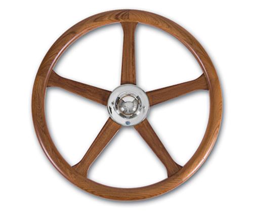 Stazo hoepelstuurwiel type 19 teak 70cm chroom