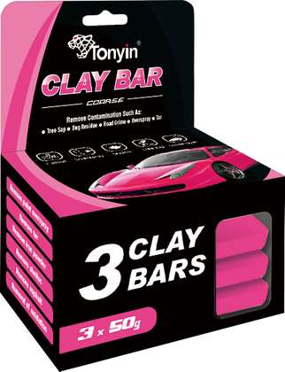 Tonyin Clay Bar (Coarse) Roze – 3x50 g
