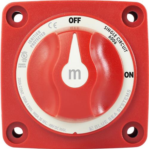 Blue Sea Systems-accuschakelaar M-serie Aan/Uit met knop zwart