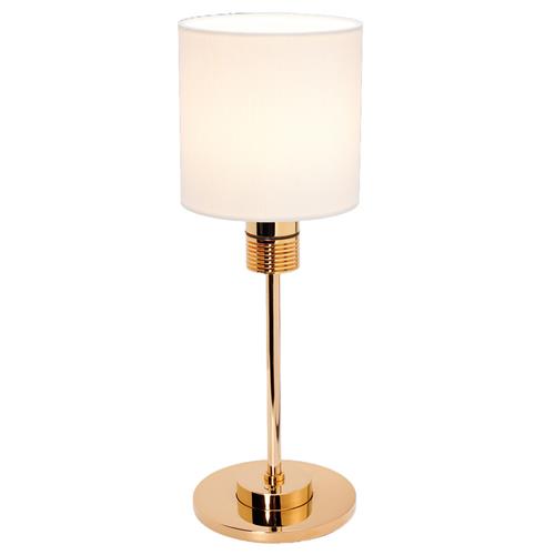 Prebit LED tafellamp NOVA glanzend goud warm wit ronde kap wit 230V 6W geïntergreerde dimmer