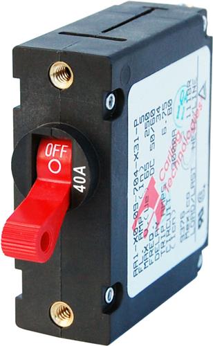 Blue Sea Systems stroomonderbreker A-Series enkele pool schakelaar 40A rood