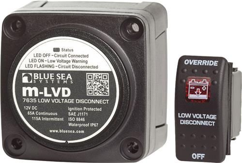 Blue Sea Systems-solenoïde M 65A 12V LVd Inclusief 7928-BSS-schakelaar