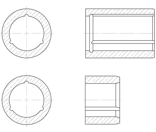 Vetgesmeerd bronzen lager-RG7-ø60xø75x120