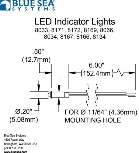 Blue Sea Systems LED groen 11/64 inch 12VDC