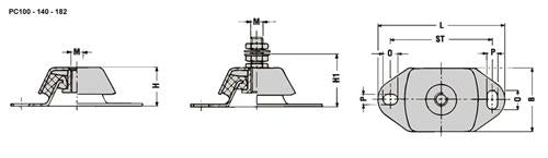 Trillingdemper PC-140 NR 75° Shore