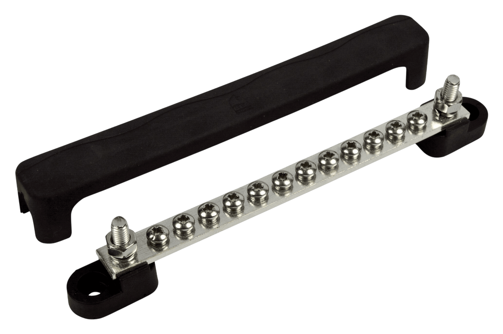 Busbar 12 terminals, 2 studs