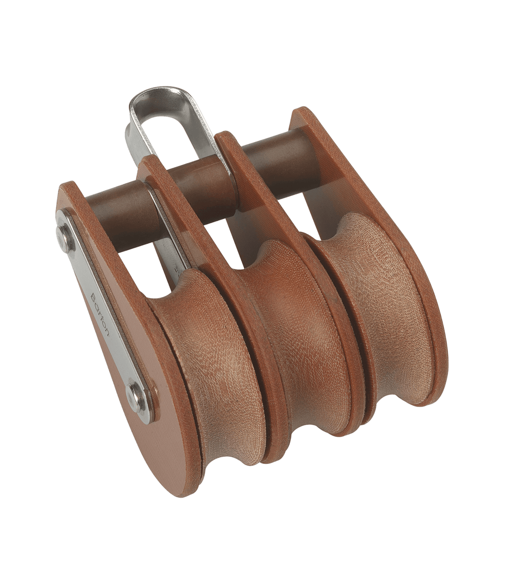 Blok tufnol met beugel 3-schijfs 45mm voor lijn 13mm