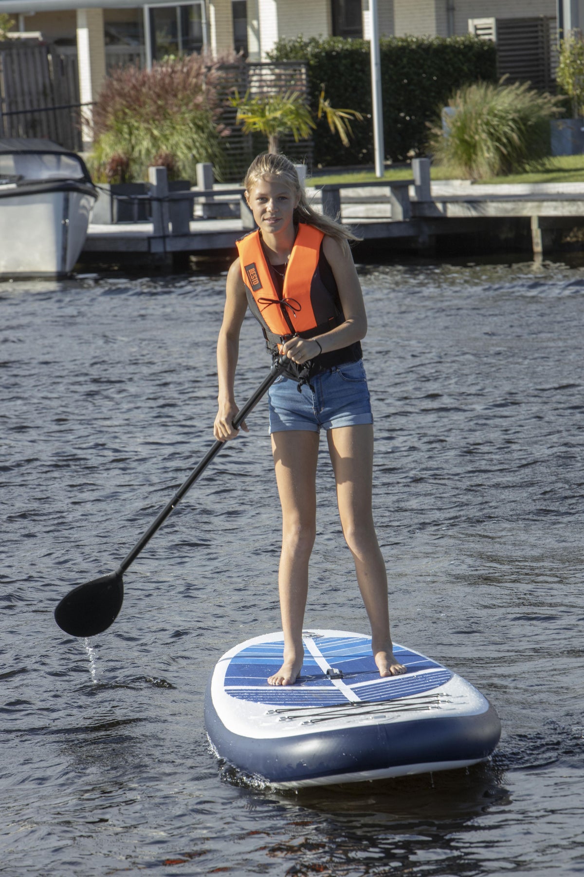 Besto Dinghy Zipper drijfvest oranje/zwart 50 N maat S