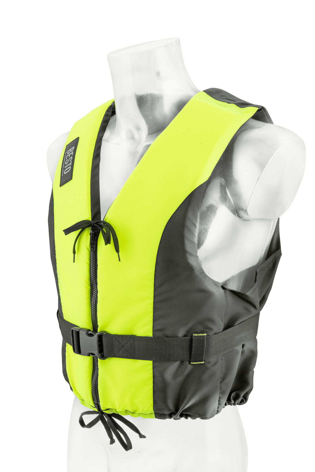 Besto Dinghy Zipper drijfvest geel/zwart 50 N maat XL