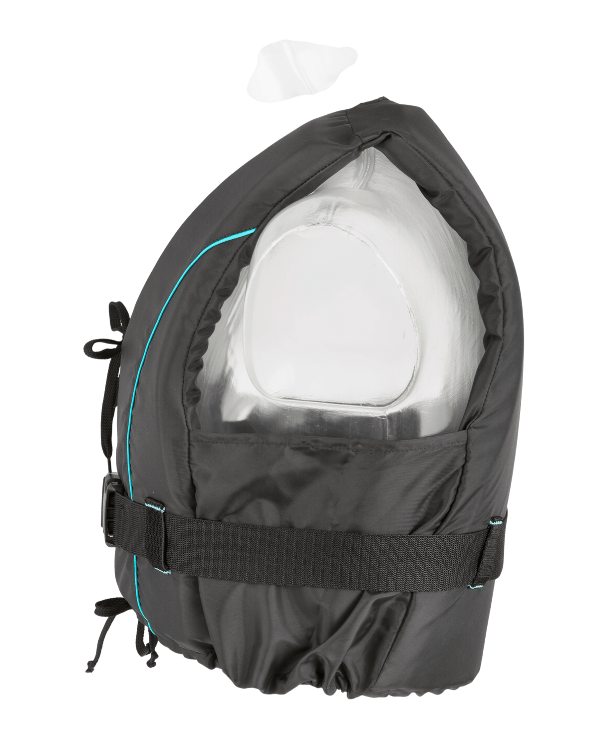 Besto Dinghy Zipper drijfvest zwart met aqua strepen 50 N maat M