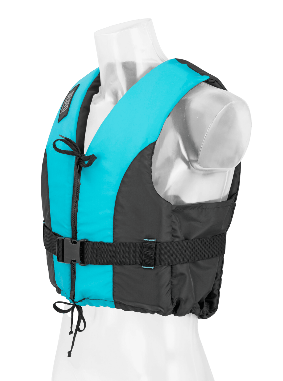 Besto Dinghy Zipper drijfvest aqua/zwart 50 N maat XS