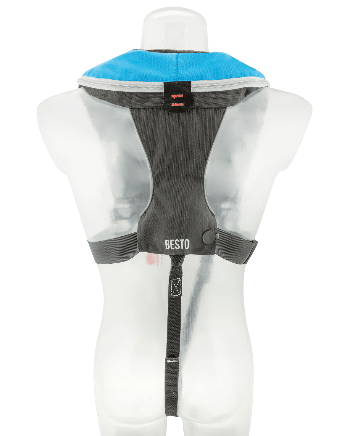 Besto Comfort Fit PRO reddingsvest 300 N met harnas ijsblauw/zwart