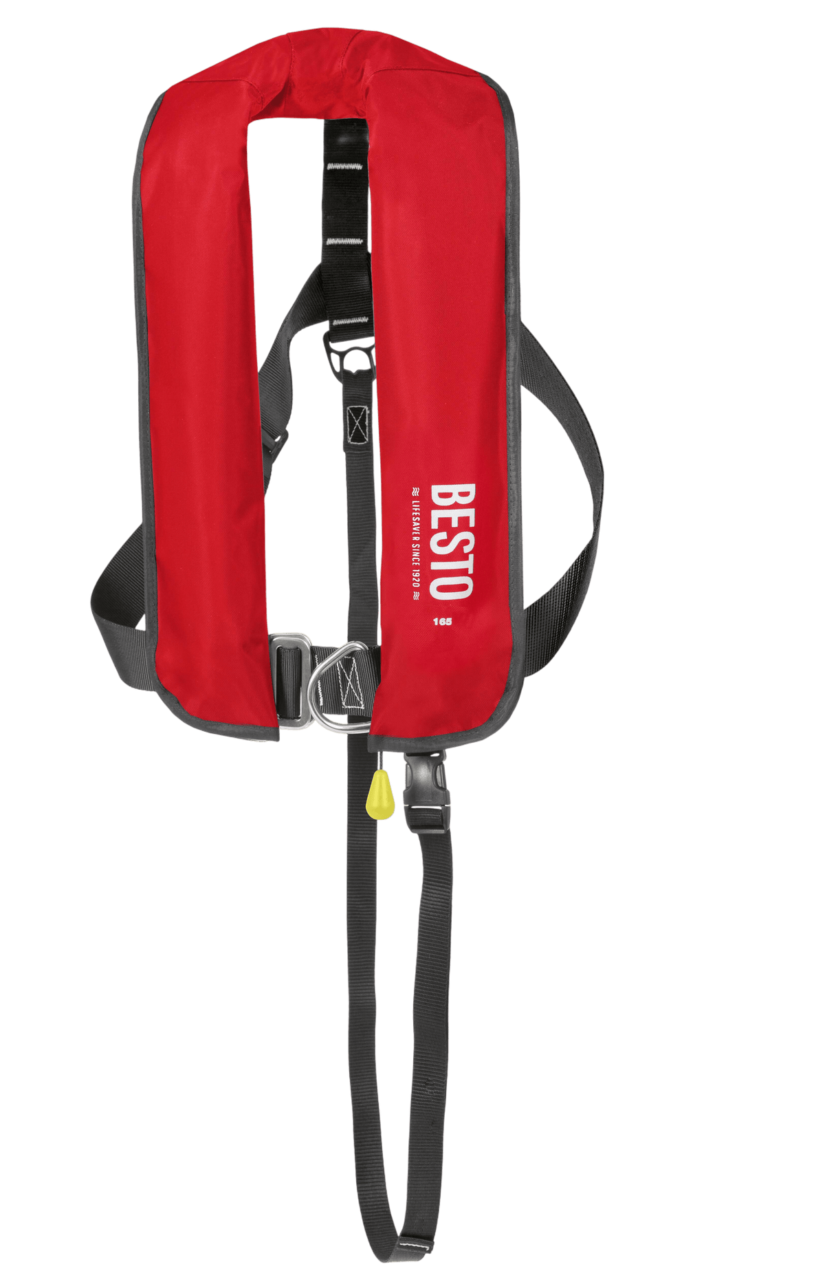 Besto handbediend reddingsvest 165 N met harnas rood
