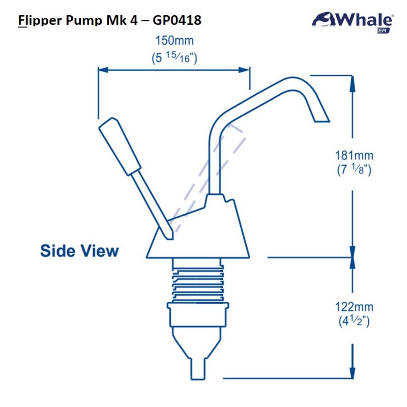 Whale Flipper-pomp Fresh standaard MK4 GP0418