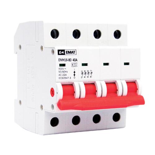 Hoofdschakelaar 4 polig 40A max. 230/400Vac
