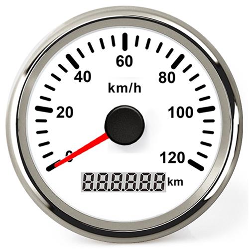Hollex GPS snelheidsmeter wit/rvs 0-120km/h 9-32V