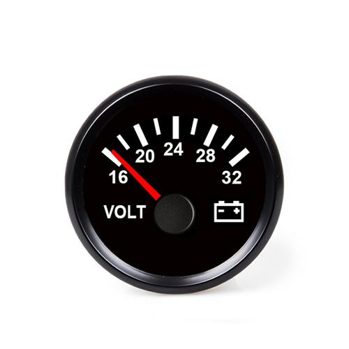 Hollex voltmeter zwart 18-32V