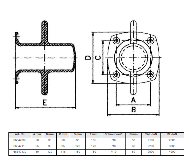 Talamex Bolder rvs 90 x 90 x 105 mm