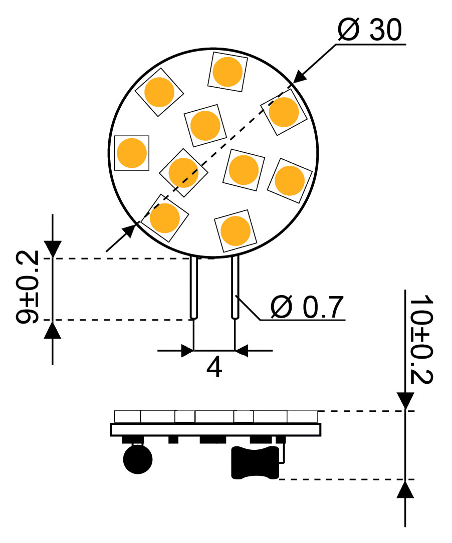 Talamex Ledlamp led10 8-30 V G4-side