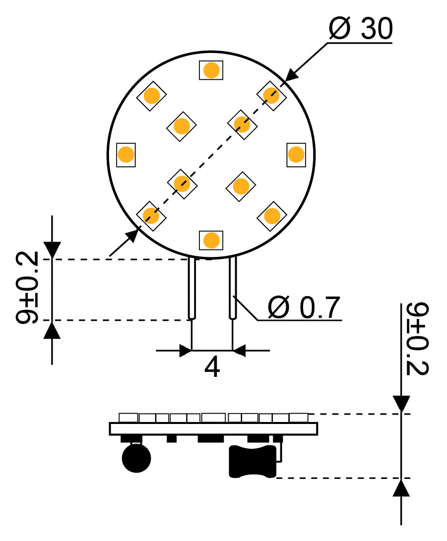 Talamex Ledlamp led12 10-30 V G4-side high cri >90