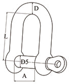 Talamex D-sluiting RVS met captive pin – 4 mm
