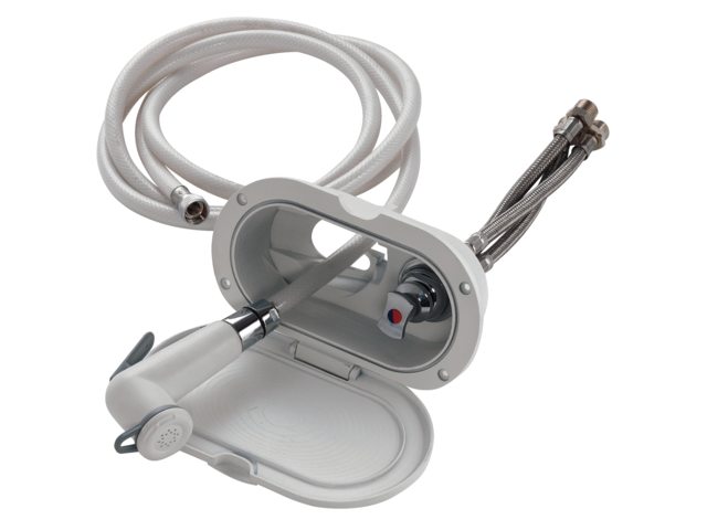 Trem inbouwdouche met mengkraan en 4 m slang wit RAL 9003
