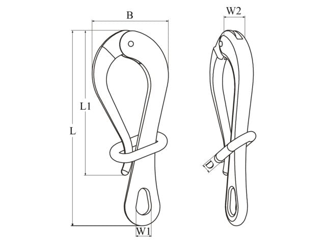 Talamex RVS pelikaanhaak met oog – 150 mm