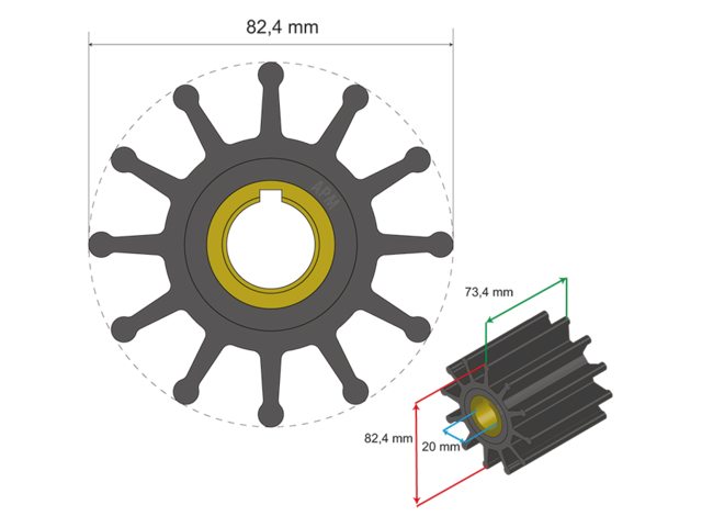 Albin Pump Marine Premium Impeller nr. 06-02-025