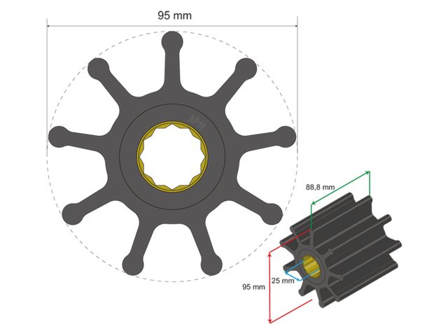 Albin Pump Marine Premium Impeller nr. 06-02-029