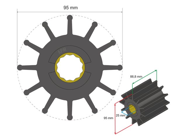 Albin Pump Marine Premium Impeller nr. 06-02-031