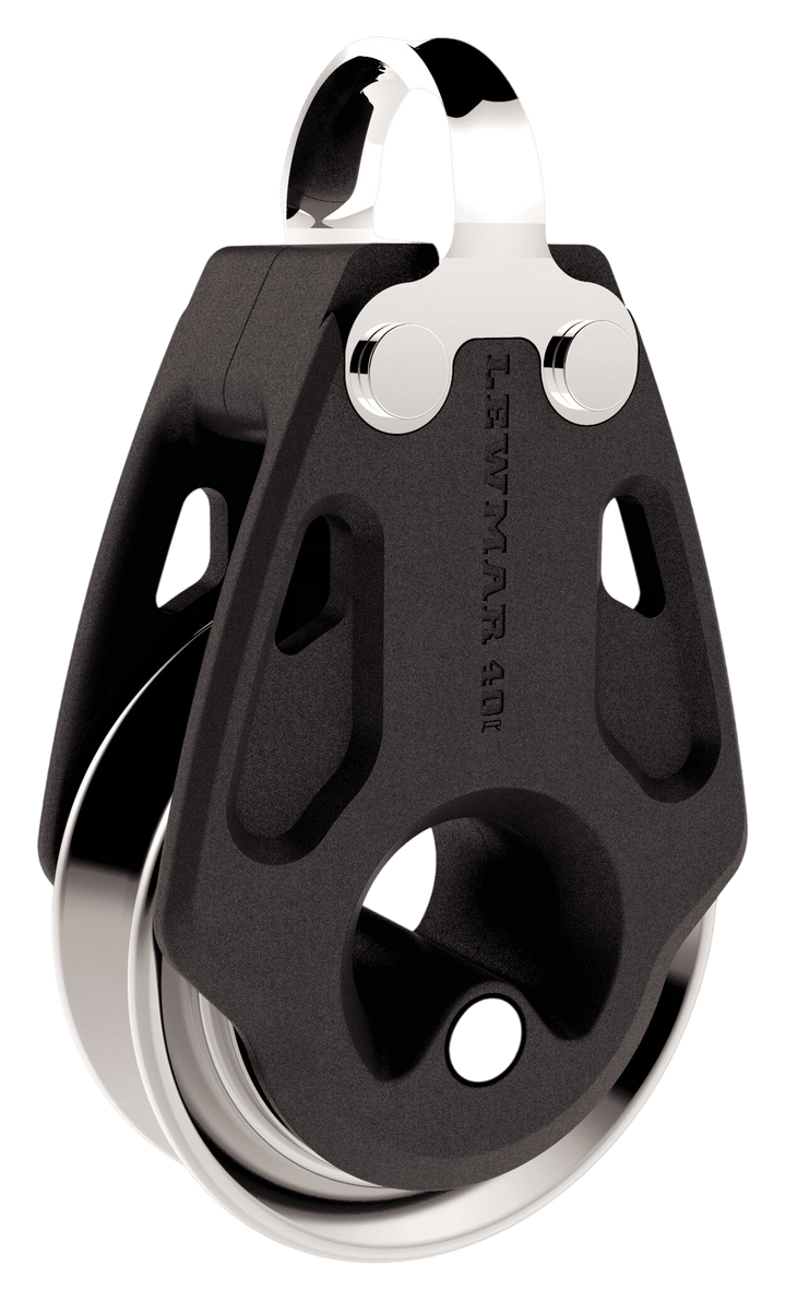 Lewmar staaldraadblok 40 mm met band, zwaar, zwart, 29901401BK