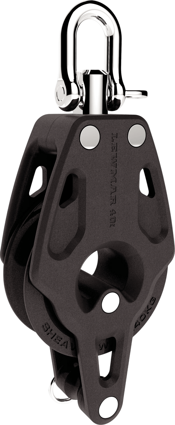Lewmar blok 40 mm enkel met beugel, 29901424BK