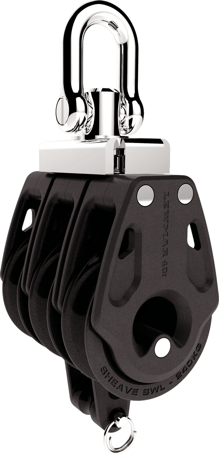 Lewmar blok 40 mm drievoudig met beugel, 29901426BK